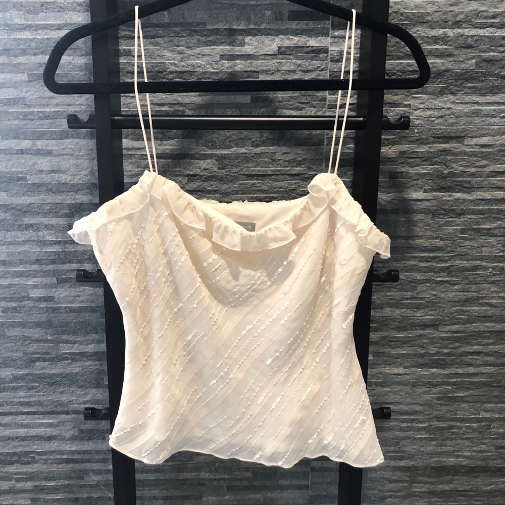 Ann Taylor 100% Silk Sequinned Top